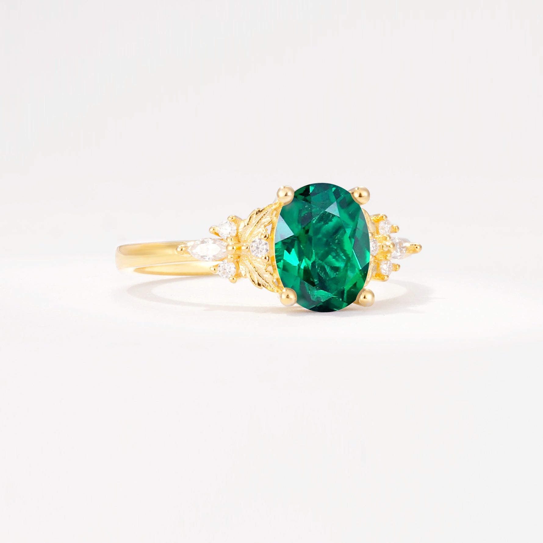 SR17613 Emerald Ring - White-Gold