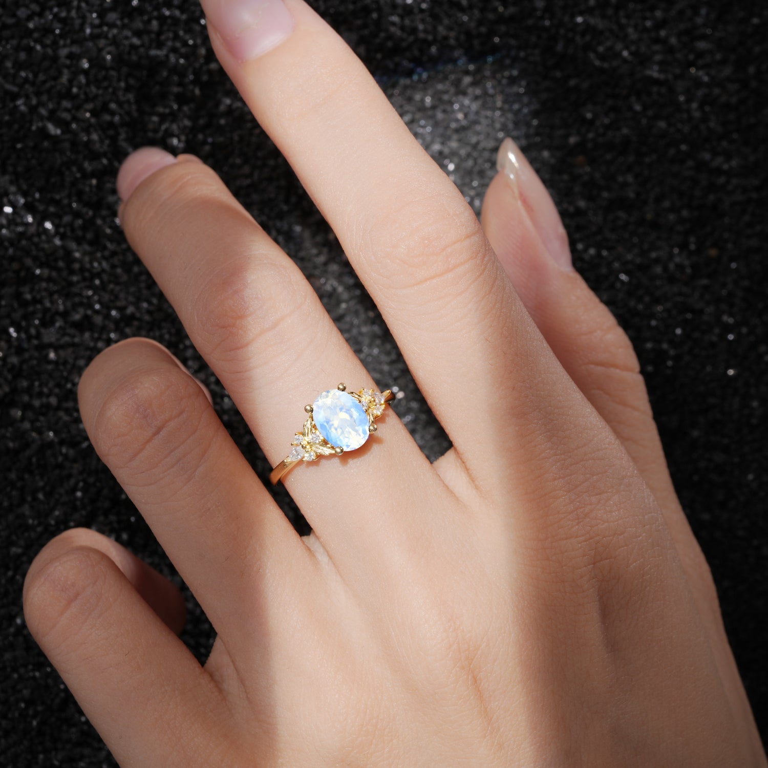 SR17613 Moonstone Ring - Rose-Gold