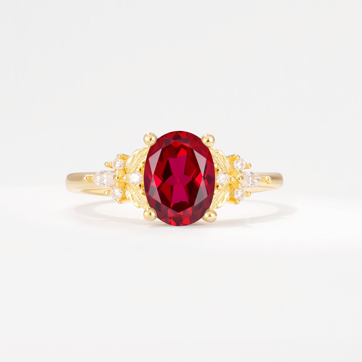 SR17613 Ruby Ring - Yellow-Gold