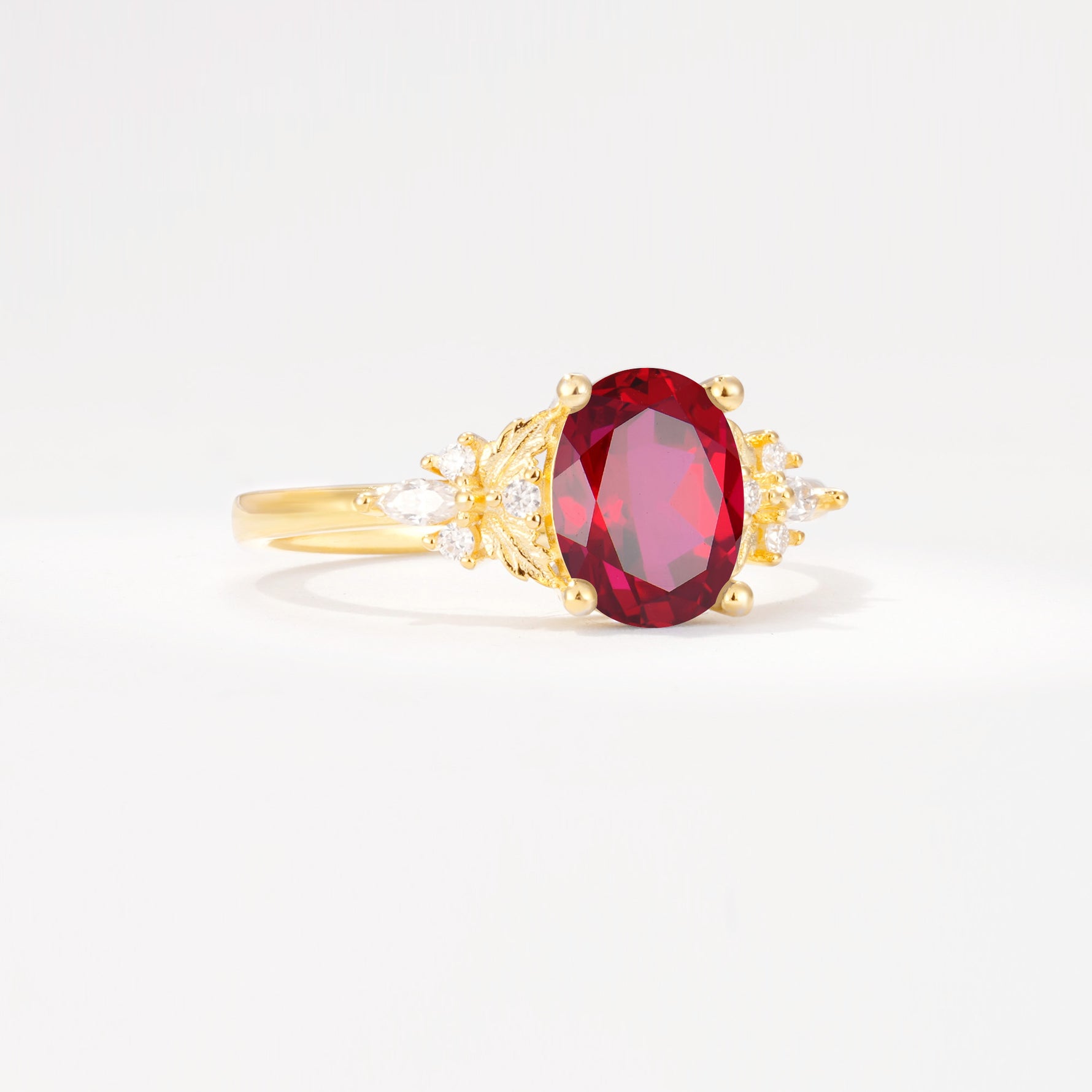SR17613 Ruby Ring - White-Gold