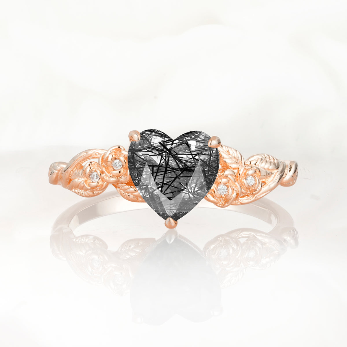 SR17617 Black Rutilated Quartz Ring - Additional view