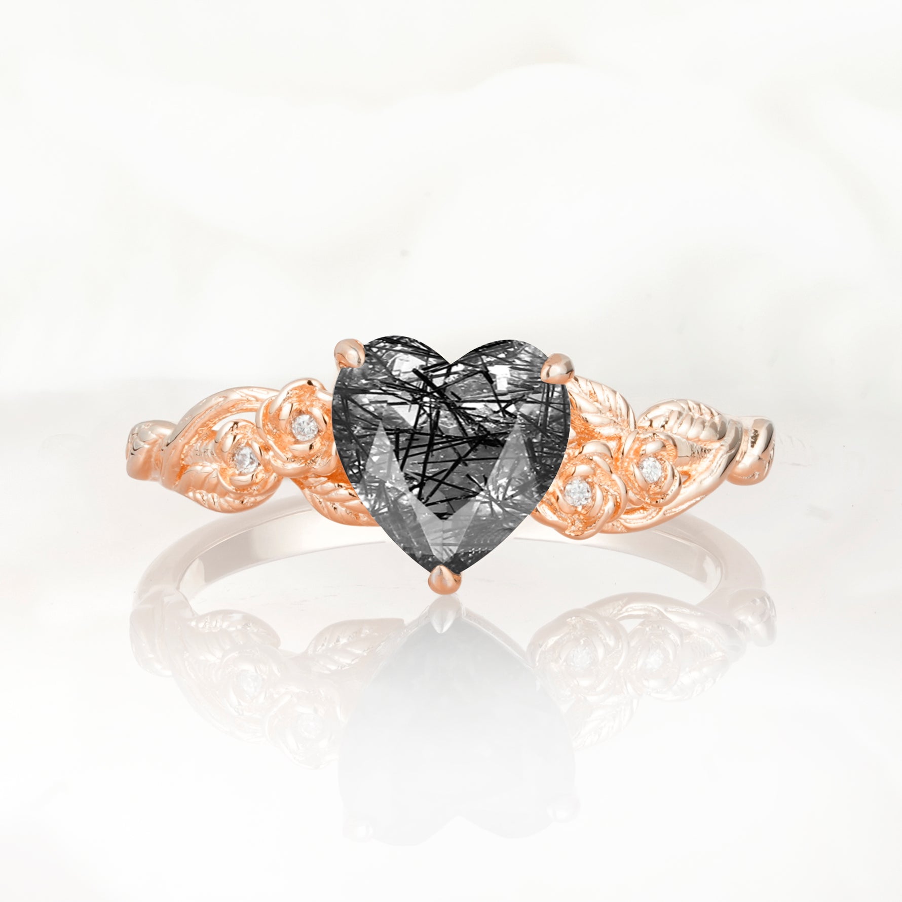 SR17617 Black Rutilated Quartz Ring - Additional view