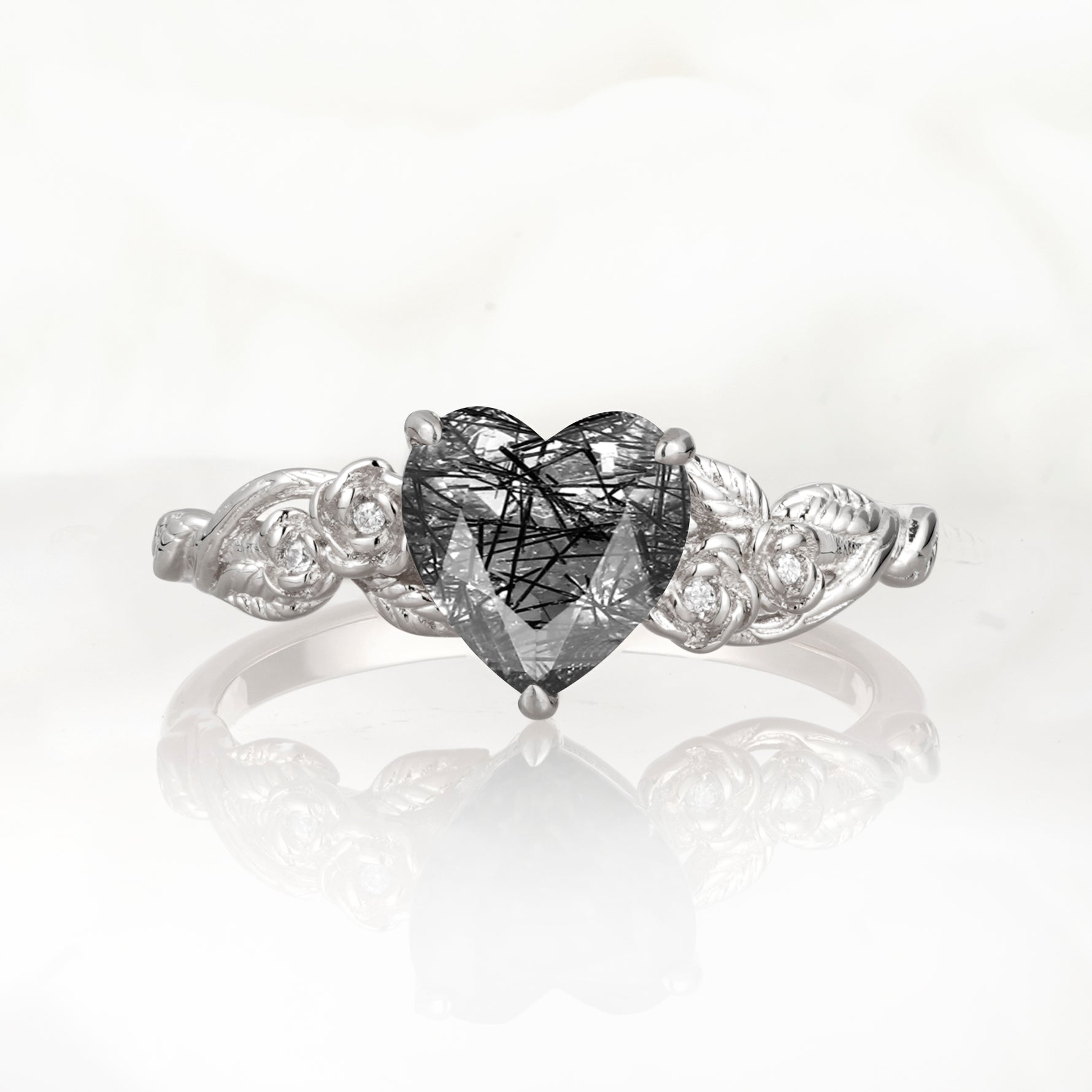SR17617 Black Rutilated Quartz Ring - Additional view