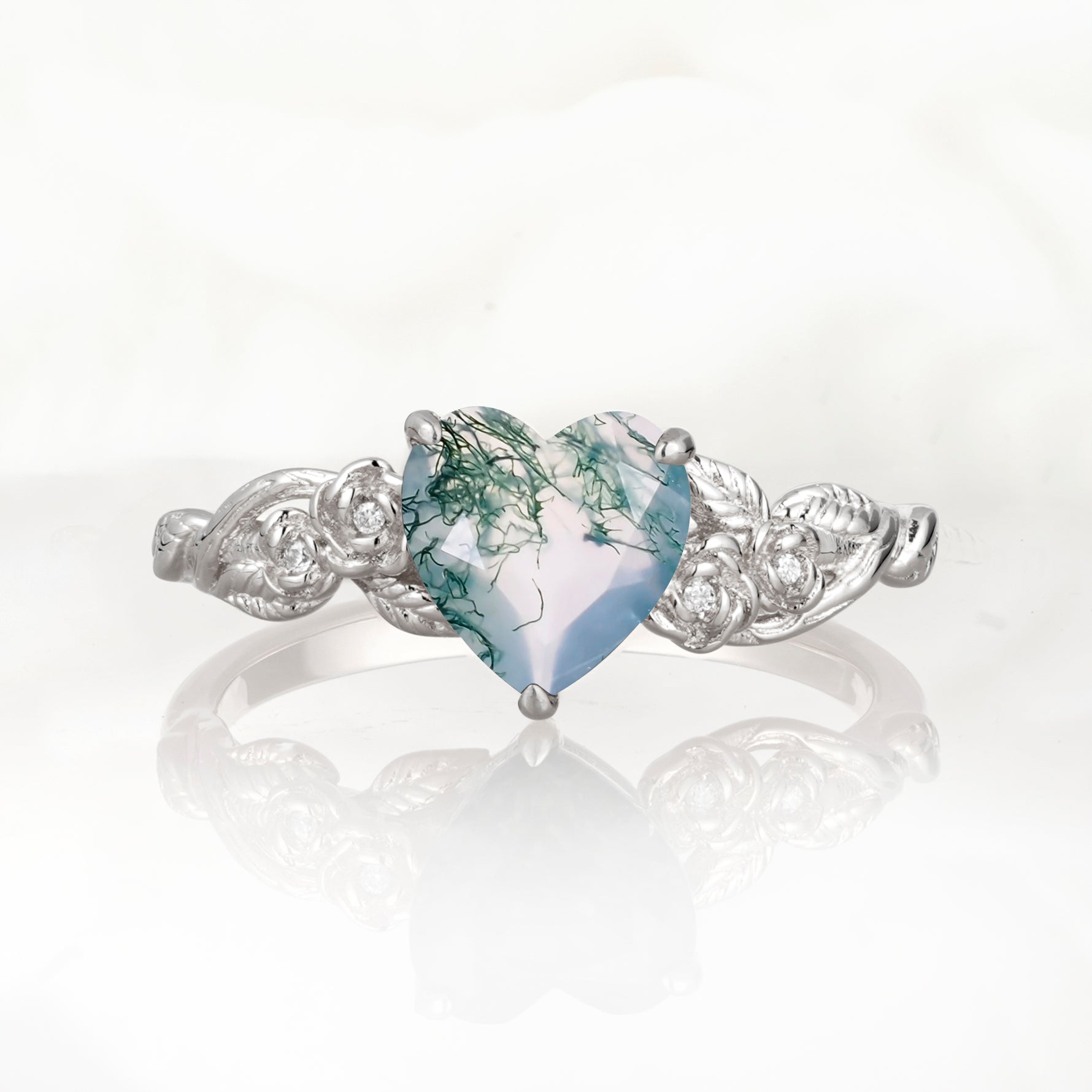 SR17617 Moss Agate Ring - Additional view