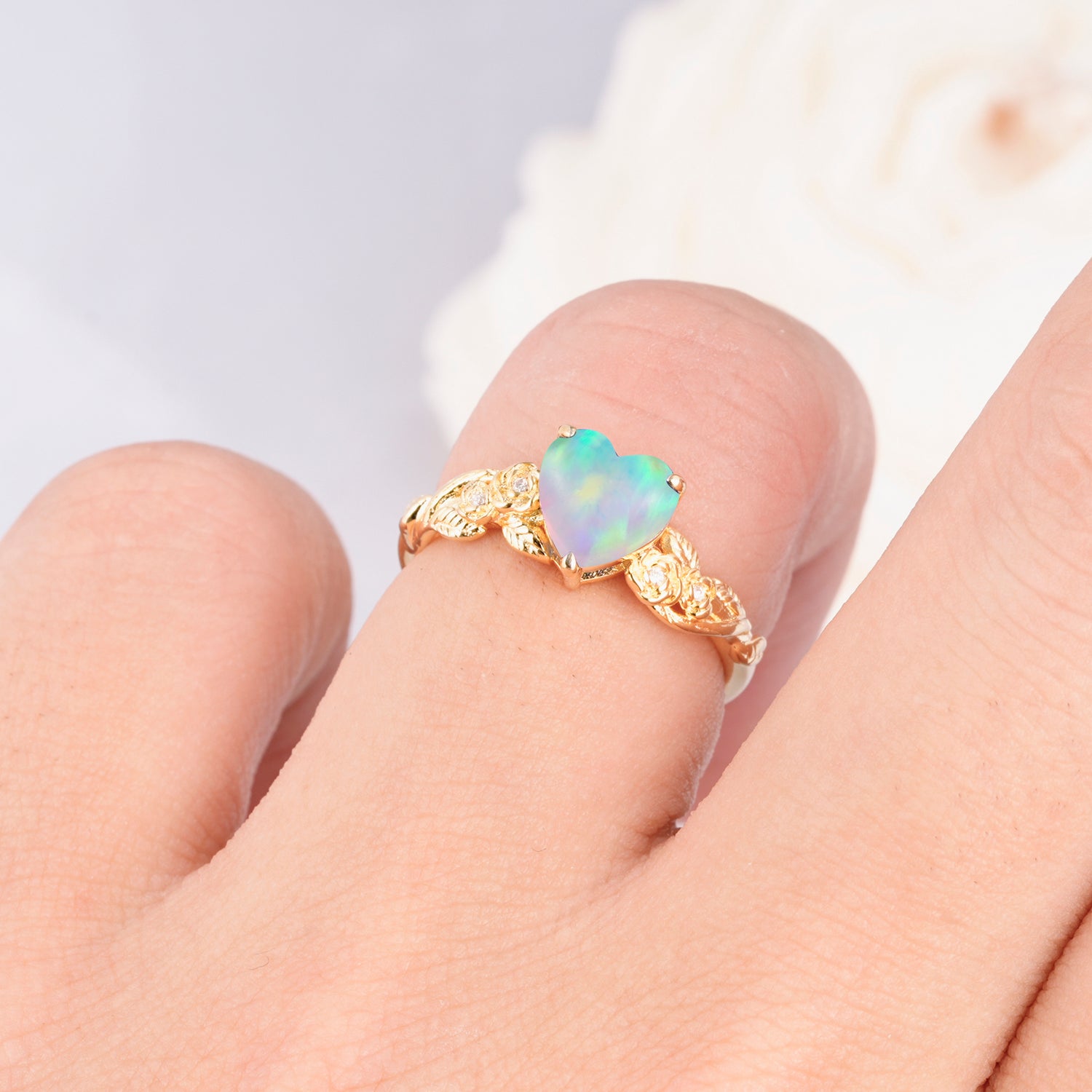 SR17617 Fire Opal Ring - Rose-Gold