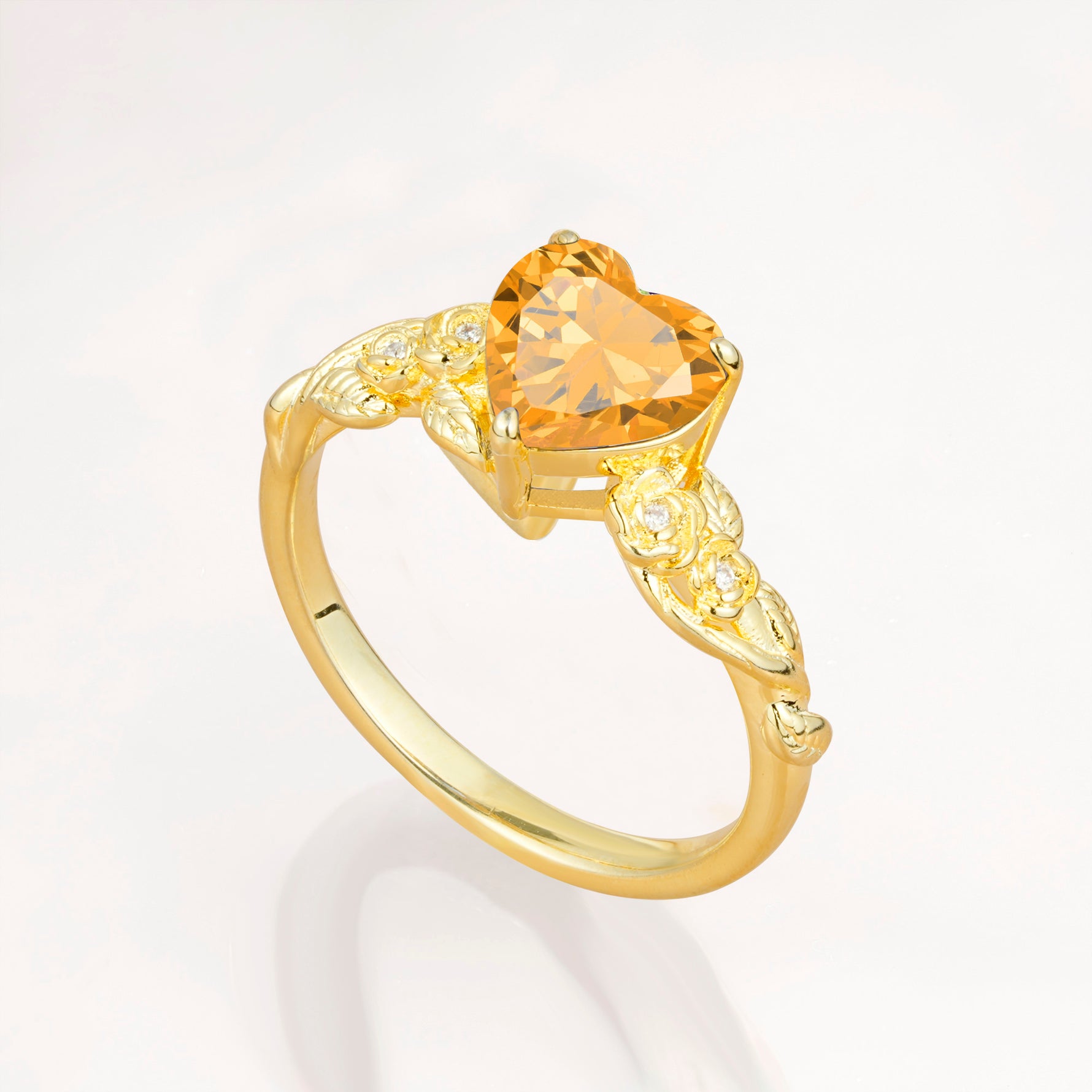 SR17617 Citrine Ring - White-Gold