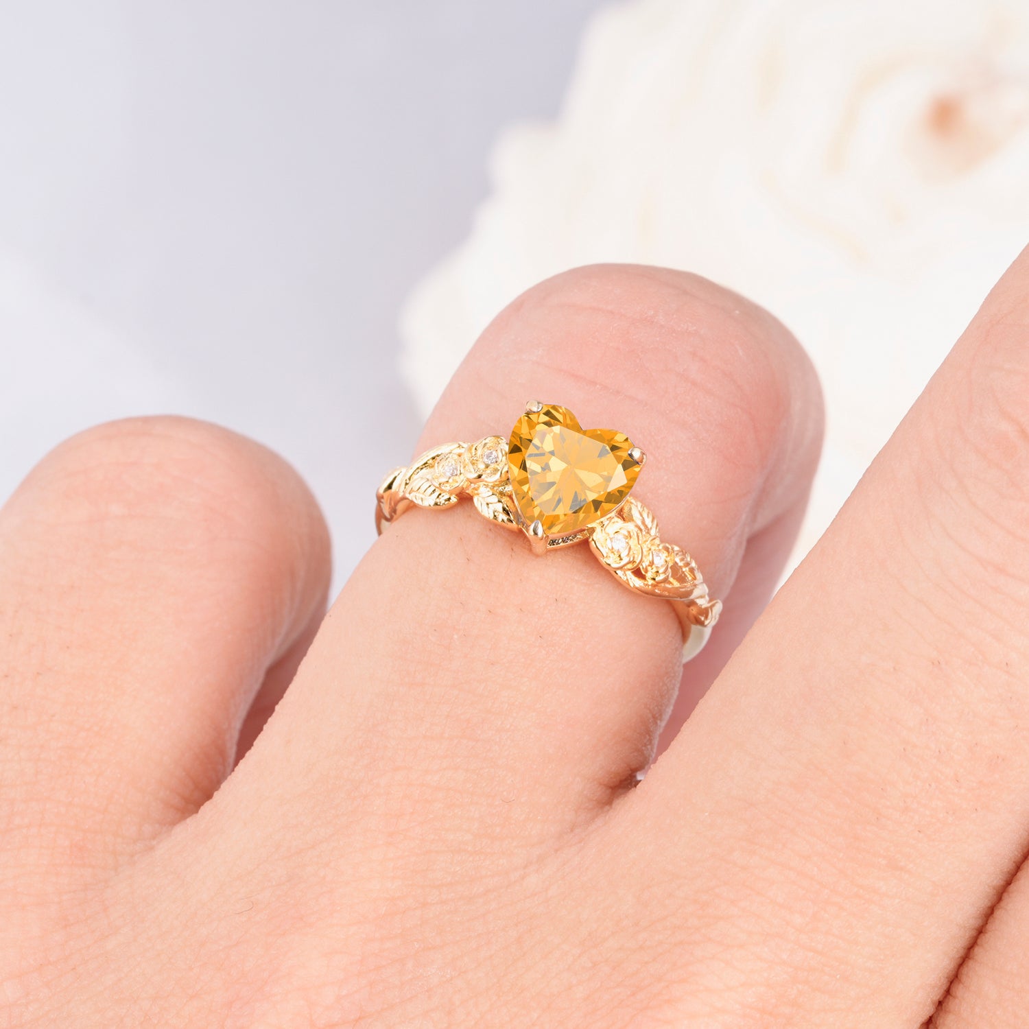 SR17617 Citrine Ring - Rose-Gold
