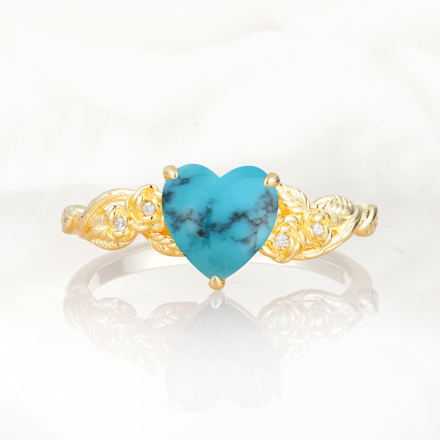 SR17617 Turquoise Ring - Yellow-Gold
