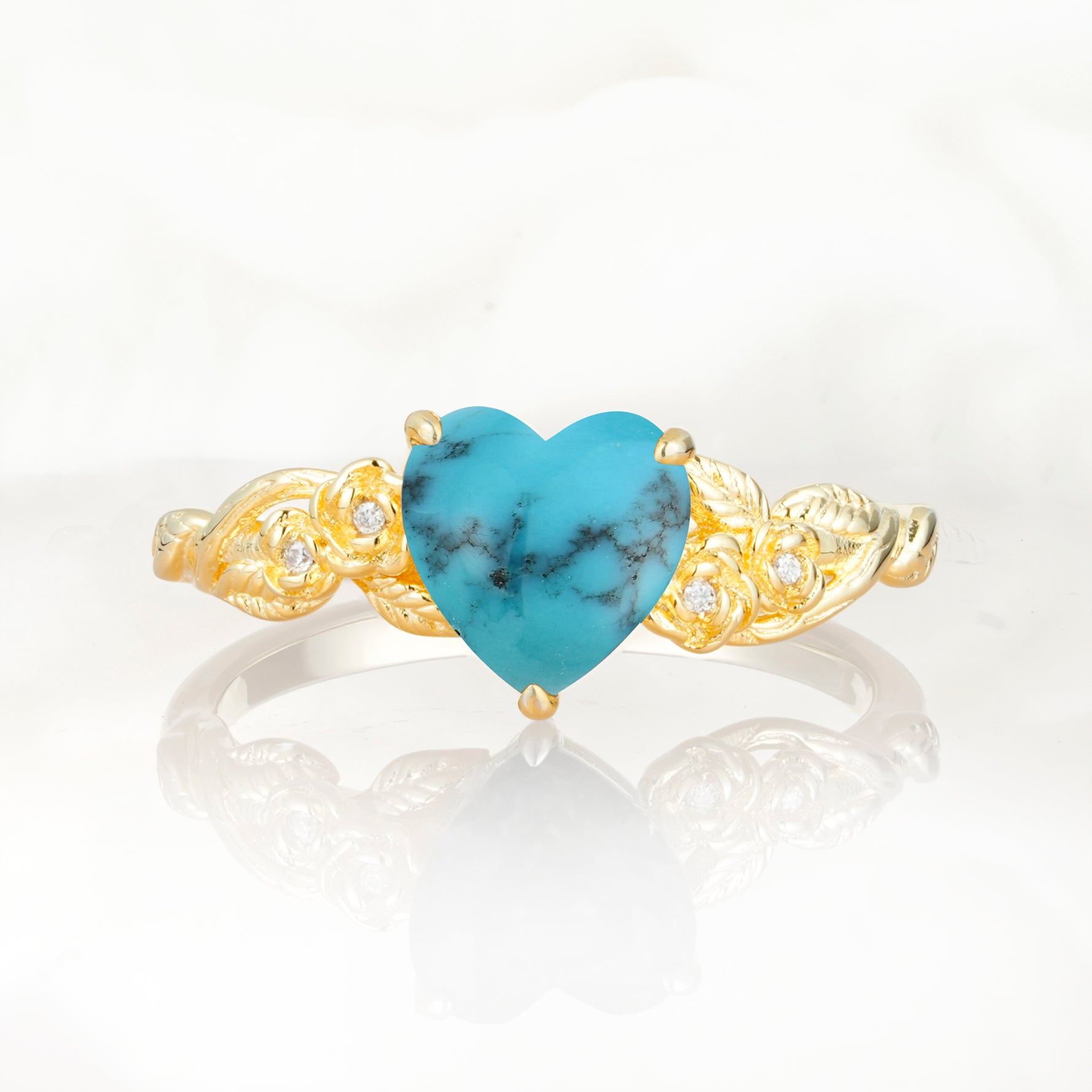 SR17617 Turquoise Ring - Yellow-Gold