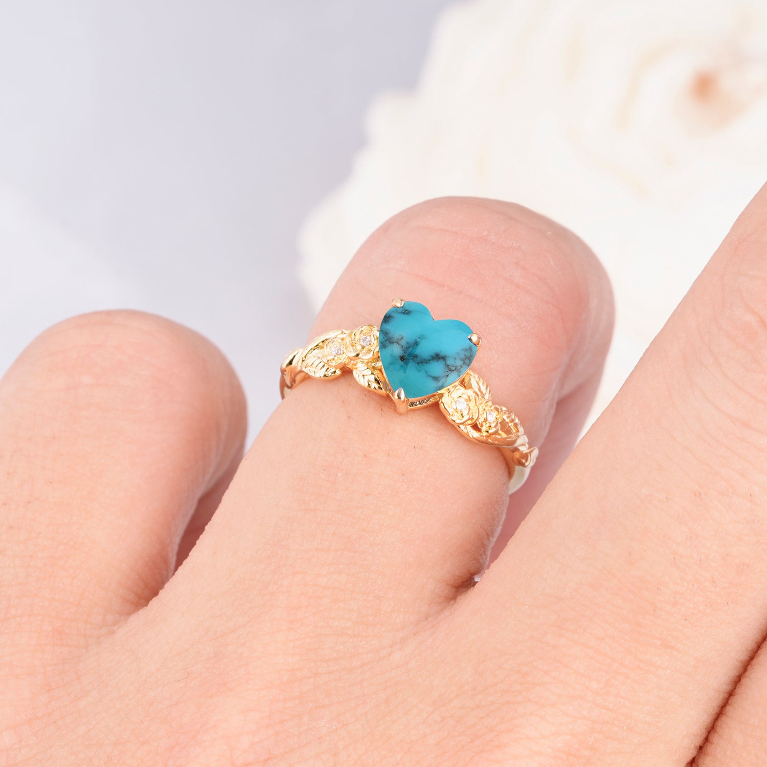 SR17617 Turquoise Ring - Rose-Gold
