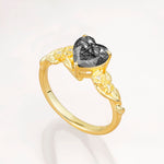 SR17617 Black Rutilated Quartz Ring - White-Gold