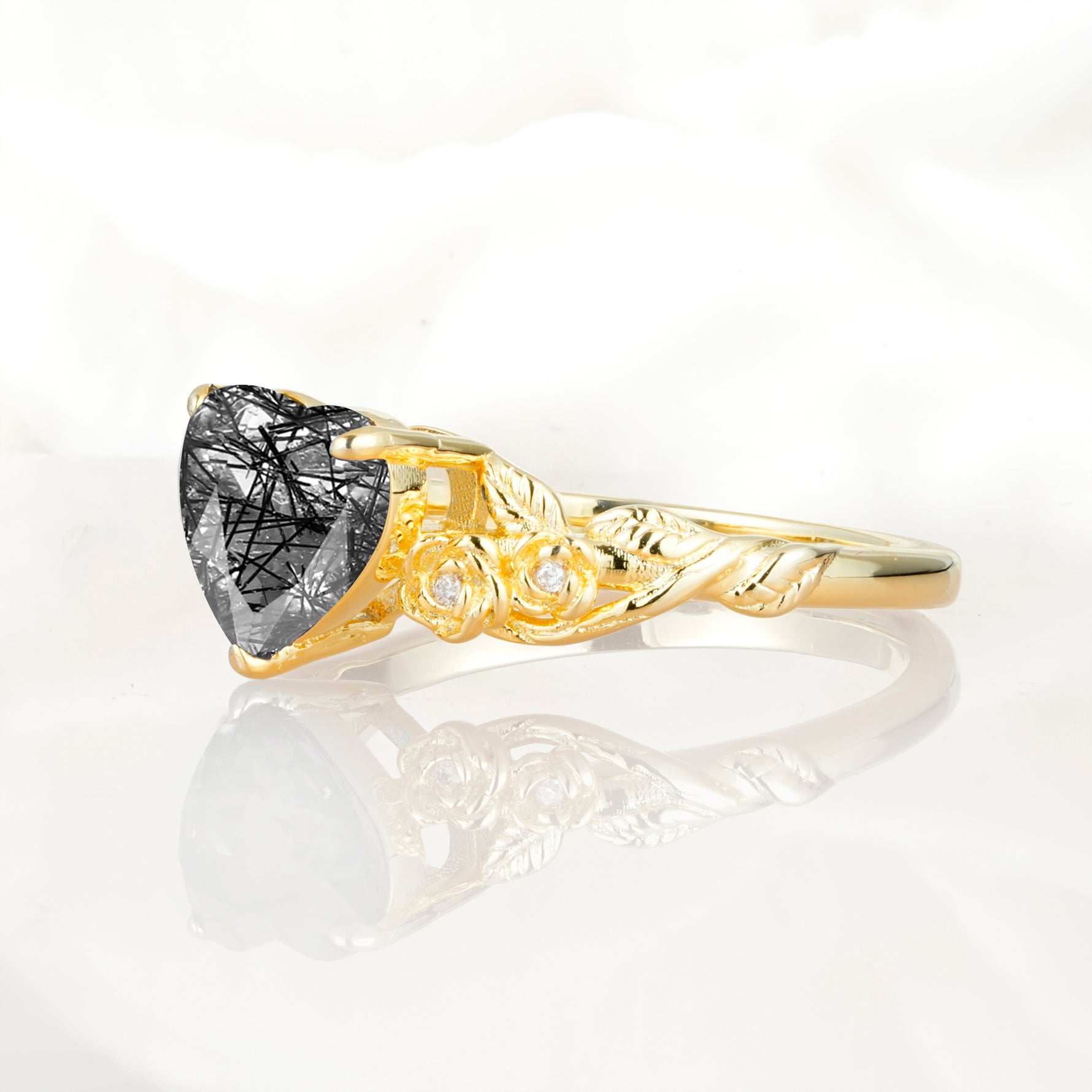 SR17617 Black Rutilated Quartz Ring - Additional view
