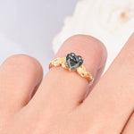 SR17617 Black Rutilated Quartz Ring - Rose-Gold
