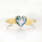 SR17617 Moss Agate Ring - Yellow-Gold