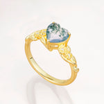 SR17617 Moss Agate Ring - White-Gold