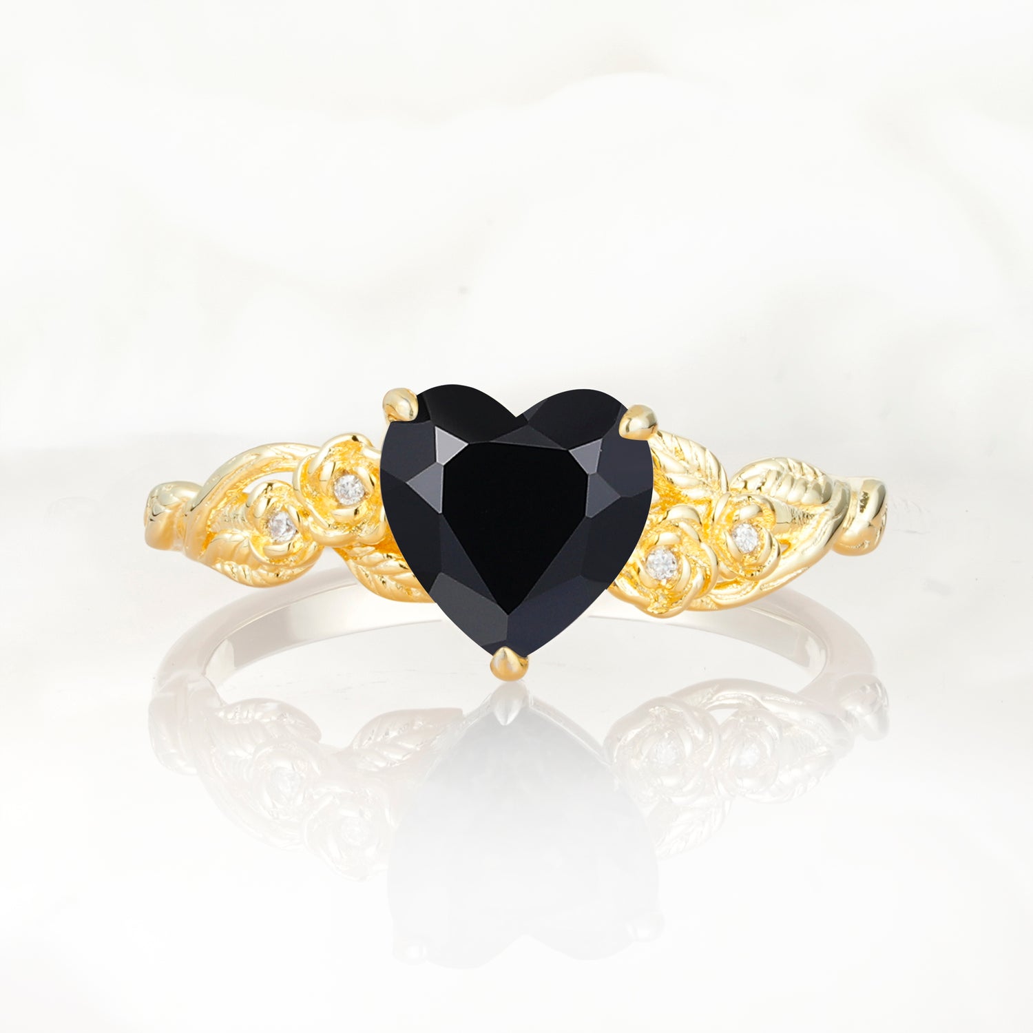 SR17617 Black Onyx Ring - Yellow-Gold