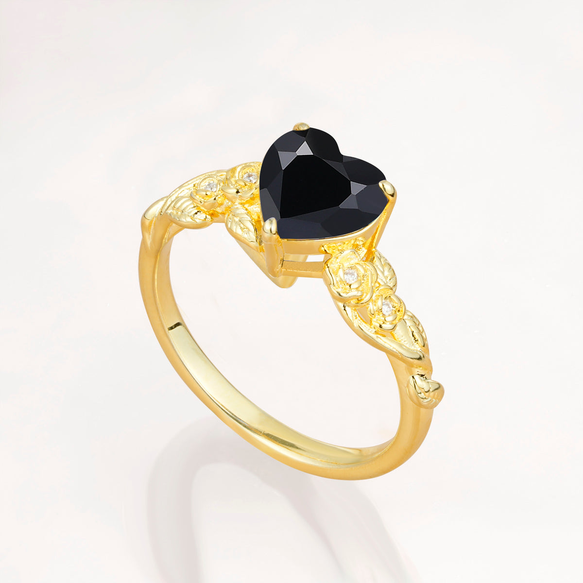 SR17617 Black Onyx Ring - White-Gold