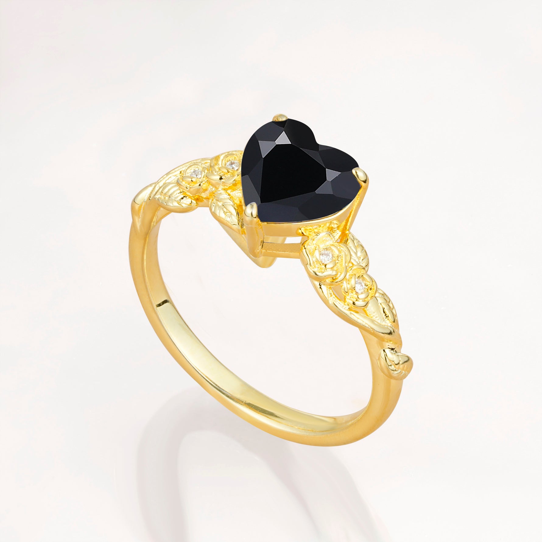 SR17617 Black Onyx Ring - White-Gold