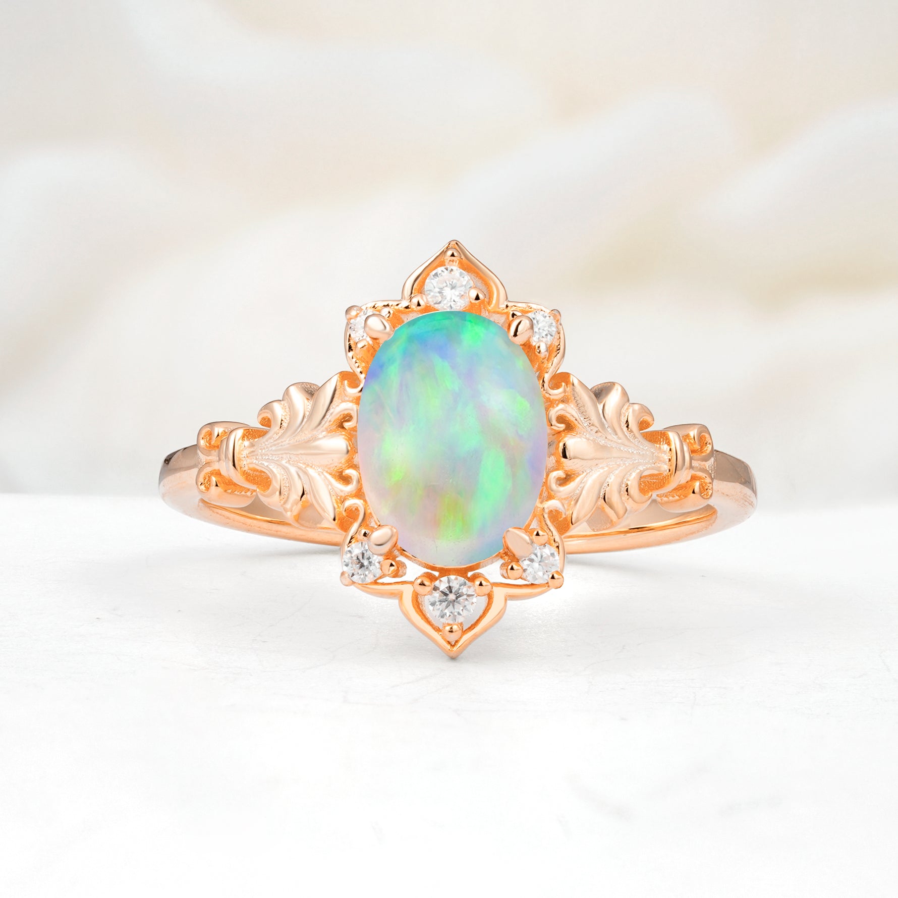 SR17618 Fire Opal Ring - Additional view