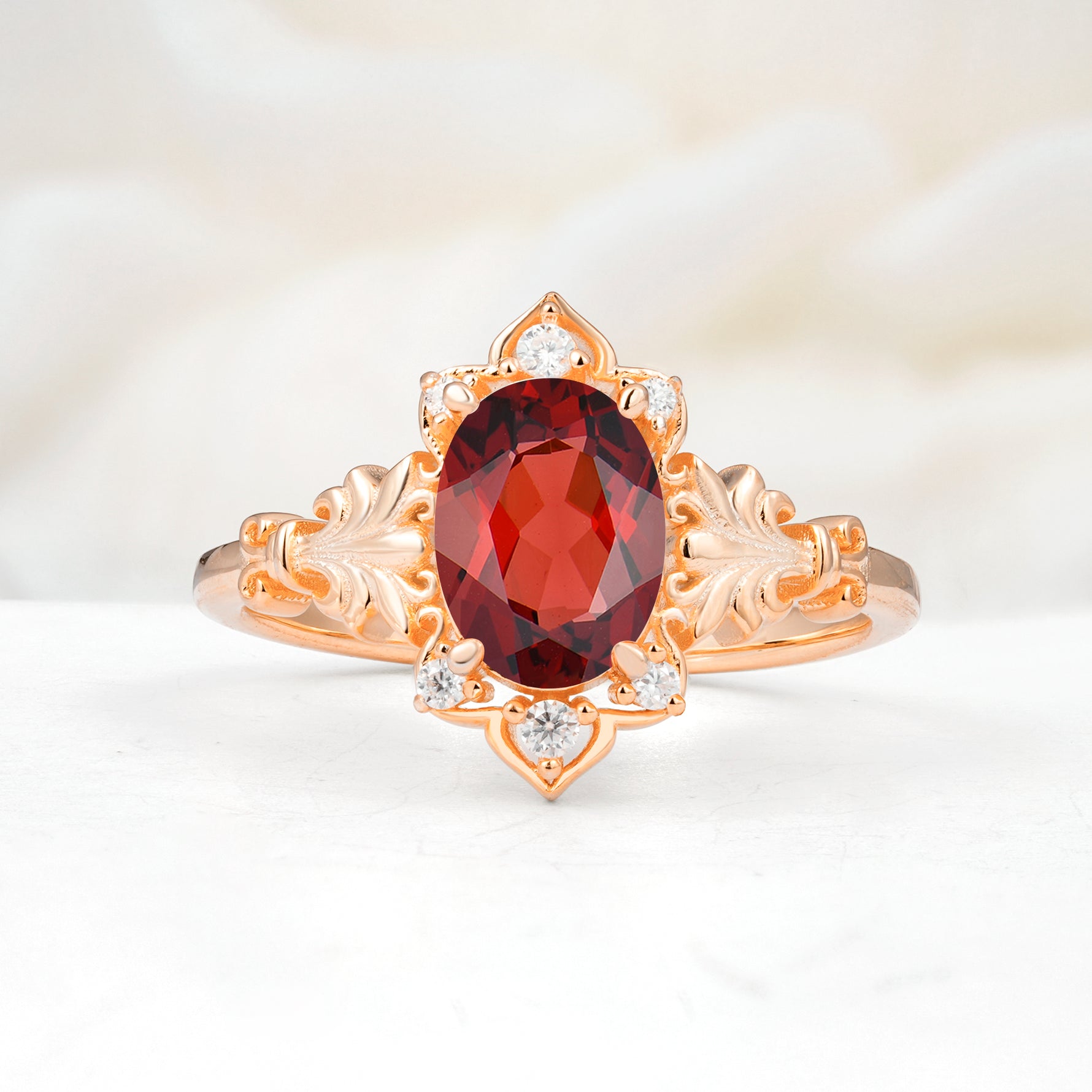 SR17618 Garnet Ring - Additional view