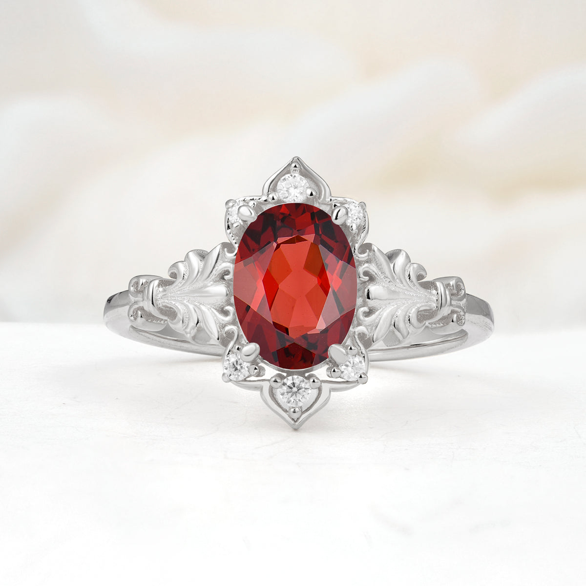 SR17618 Garnet Ring - Additional view