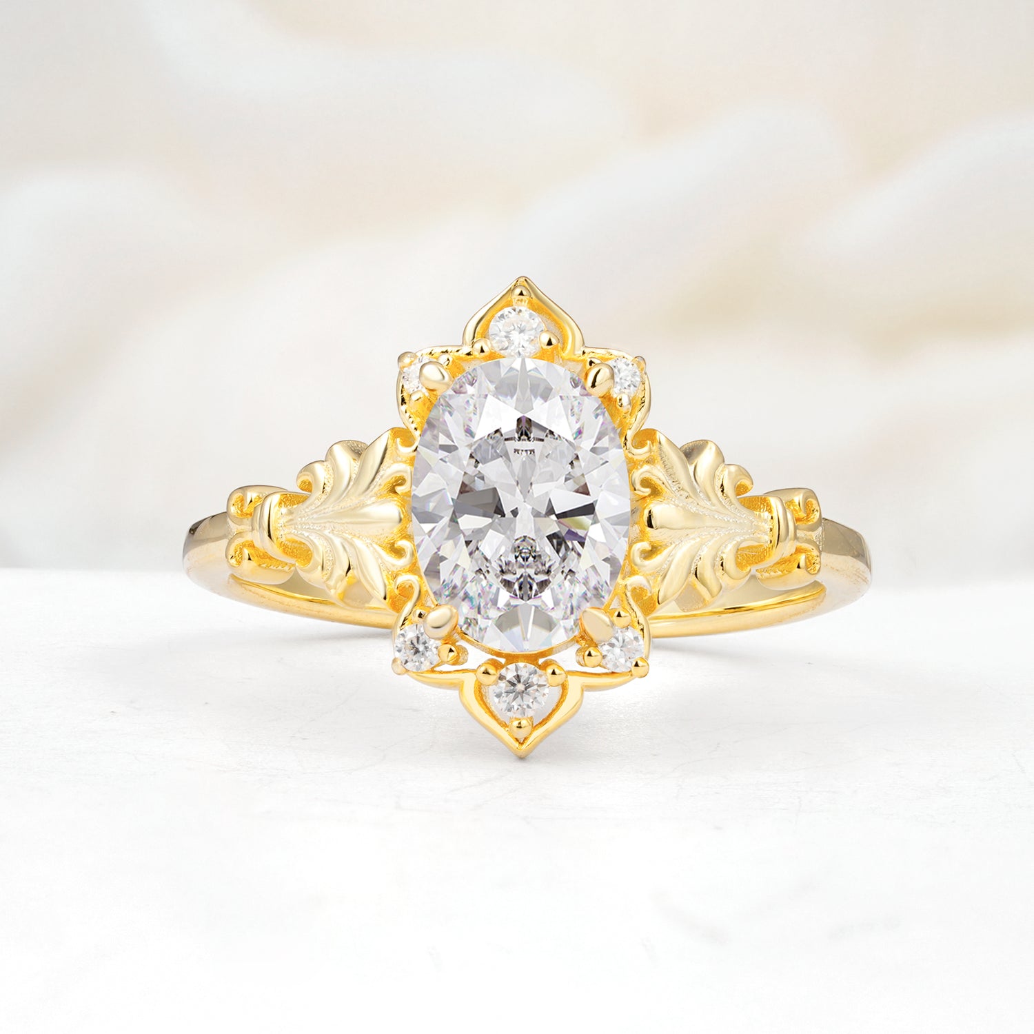 SR17618 Moissanite Ring - Yellow-Gold