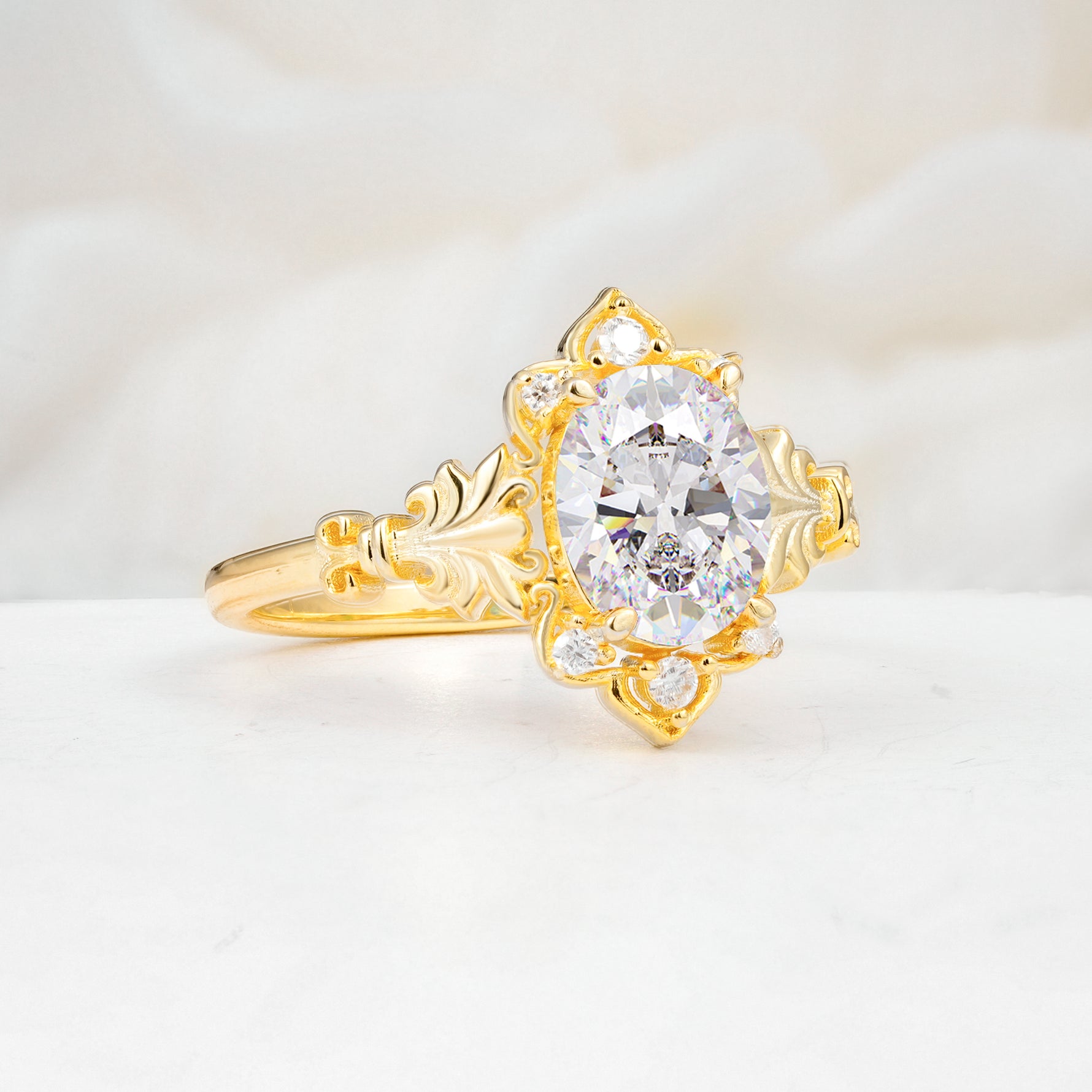 SR17618 Moissanite Ring - White-Gold