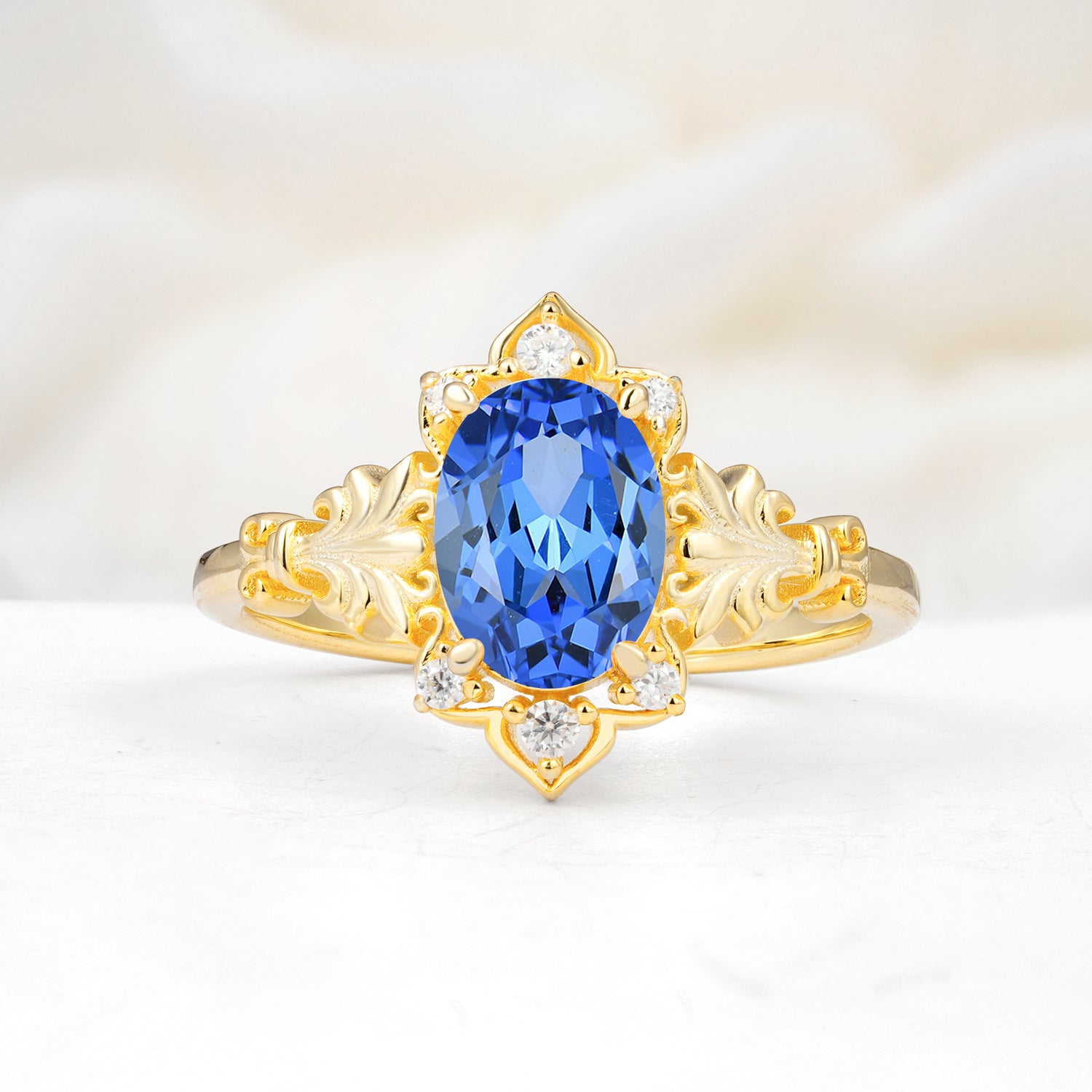 SR17618 Sapphire Ring - Yellow-Gold