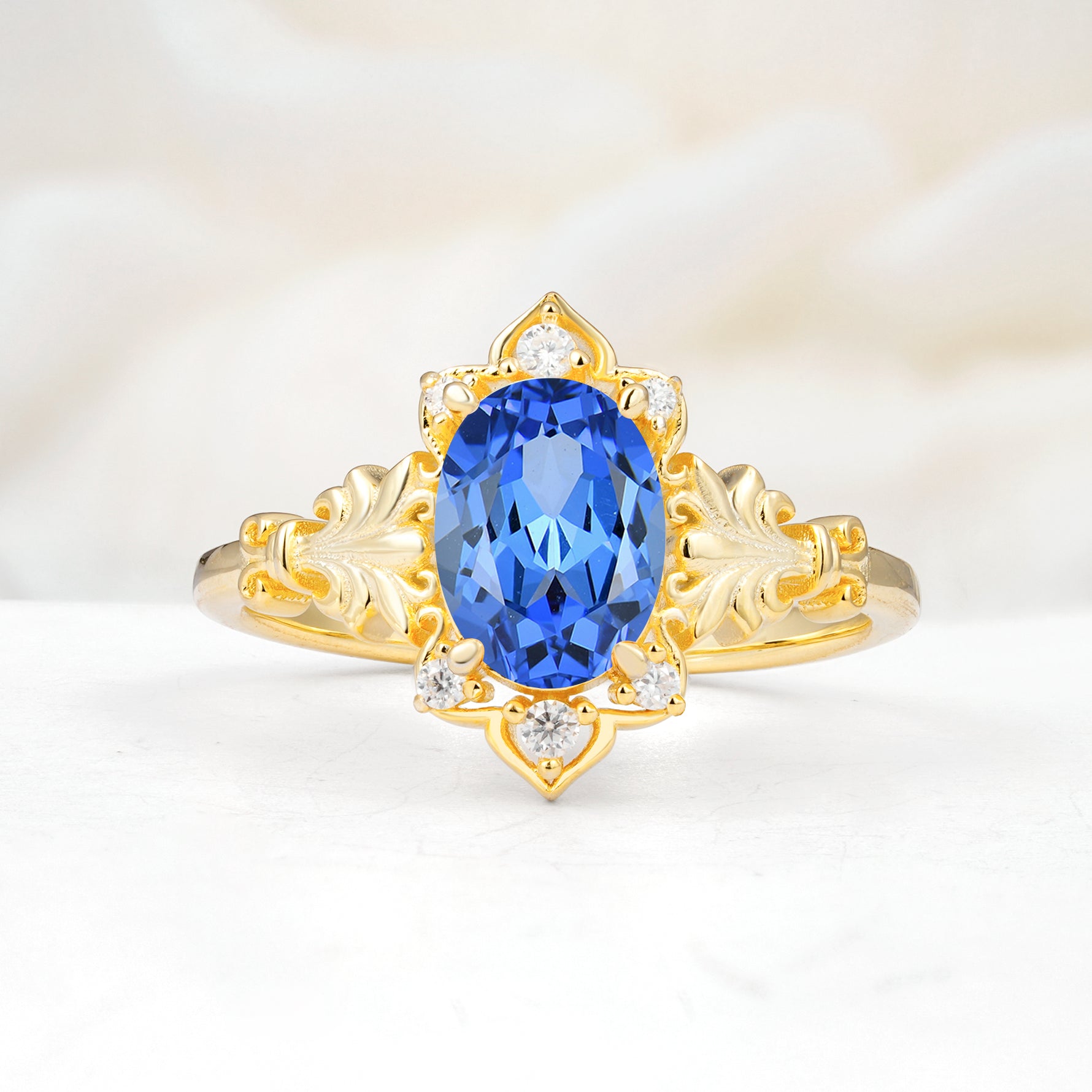 SR17618 Sapphire Ring - Yellow-Gold