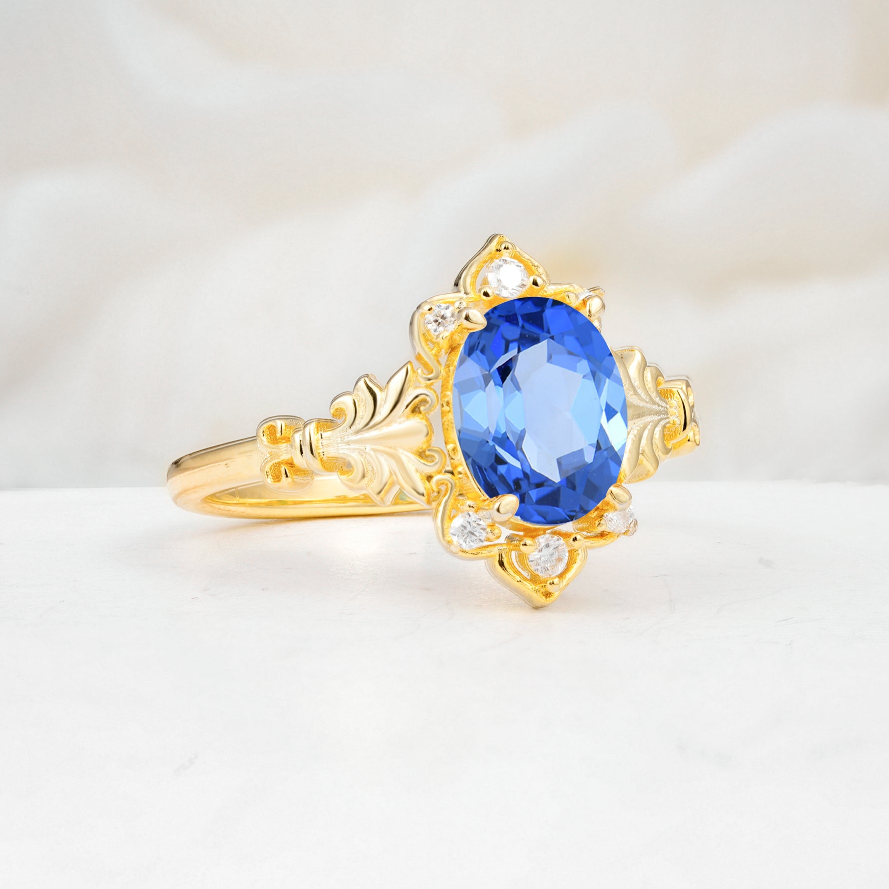 SR17618 Sapphire Ring - White-Gold
