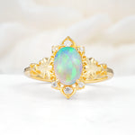 SR17618 Fire Opal Ring - Yellow-Gold