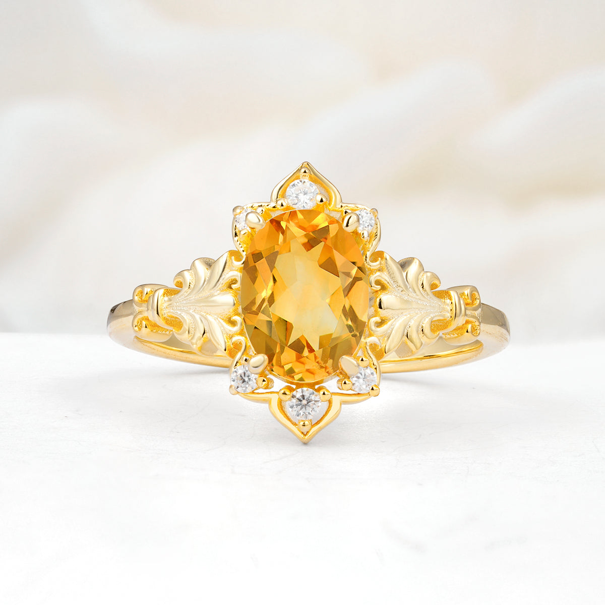 SR17618 Citrine Ring - Yellow-Gold