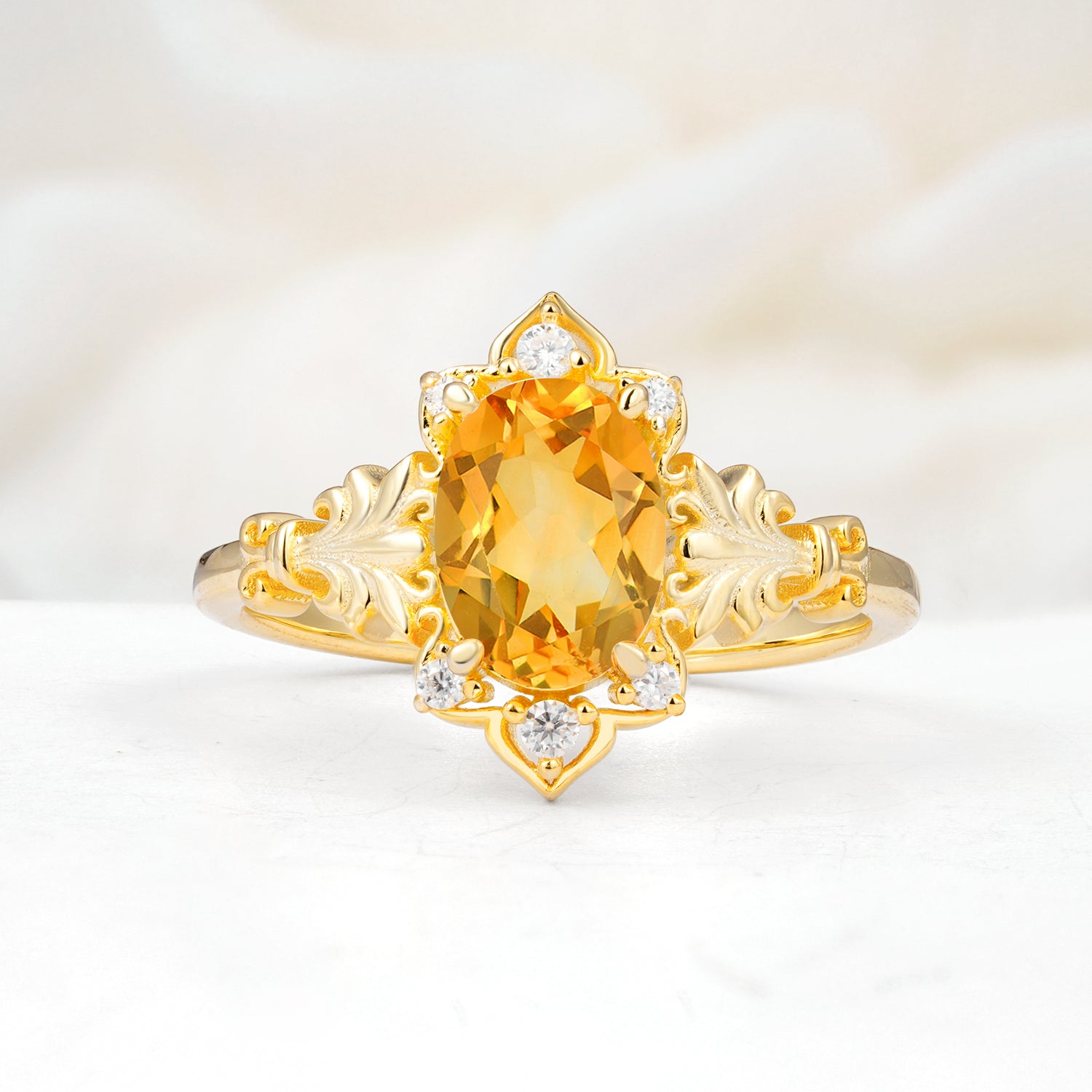 SR17618 Citrine Ring - Yellow-Gold