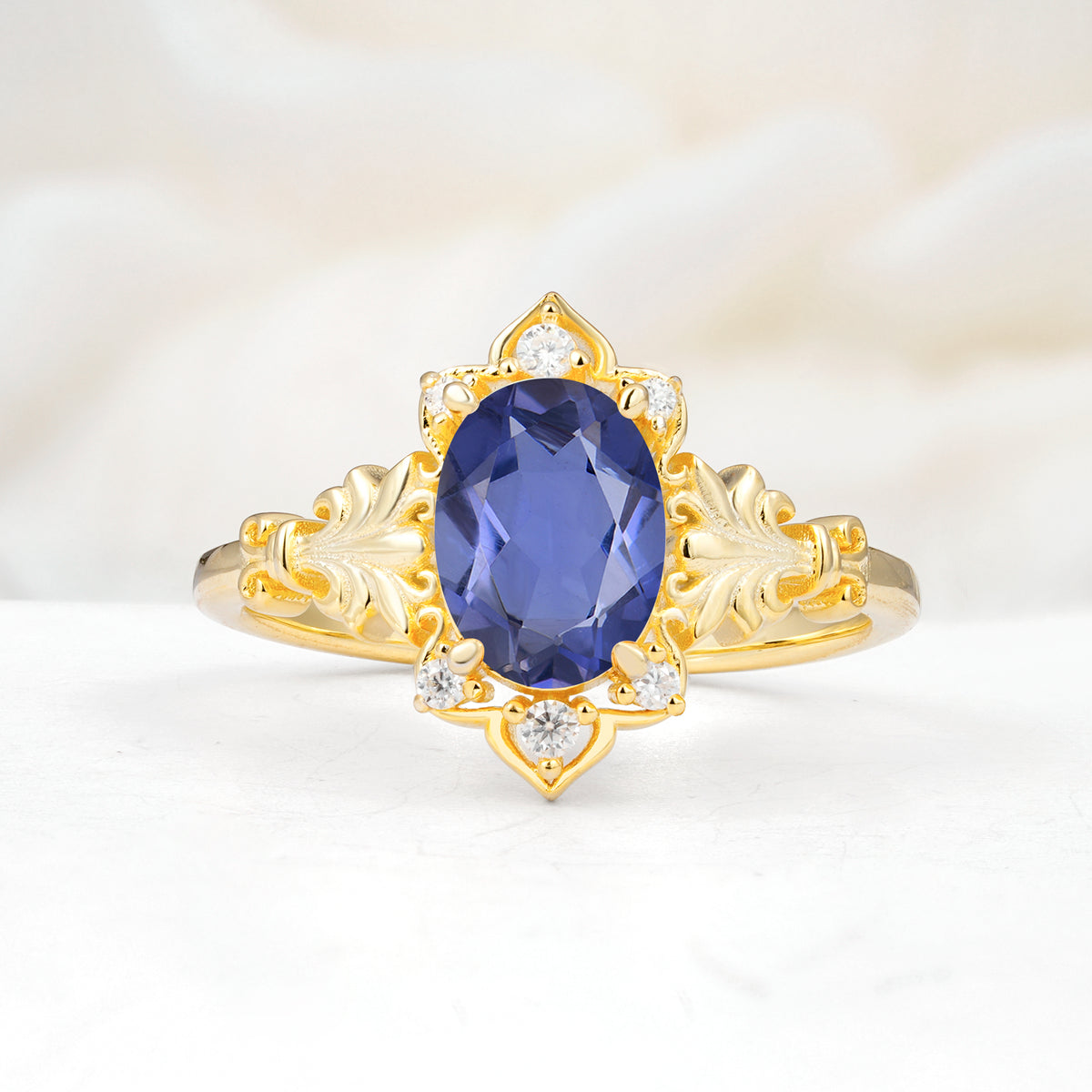 SR17618 Tanzanite Ring - Yellow-Gold