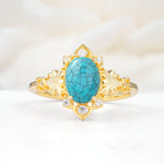 SR17618 Turquoise Ring - Yellow-Gold