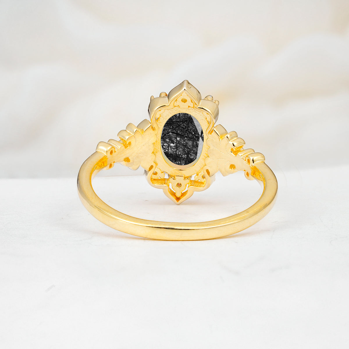 SR17618 Black Rutilated Quartz Ring - Additional view