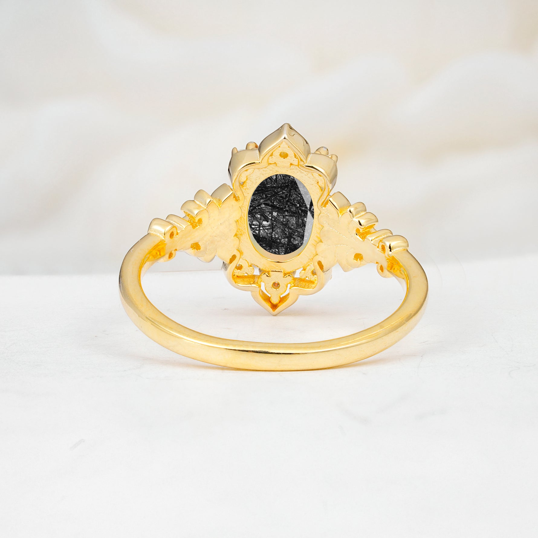 SR17618 Black Rutilated Quartz Ring - Additional view