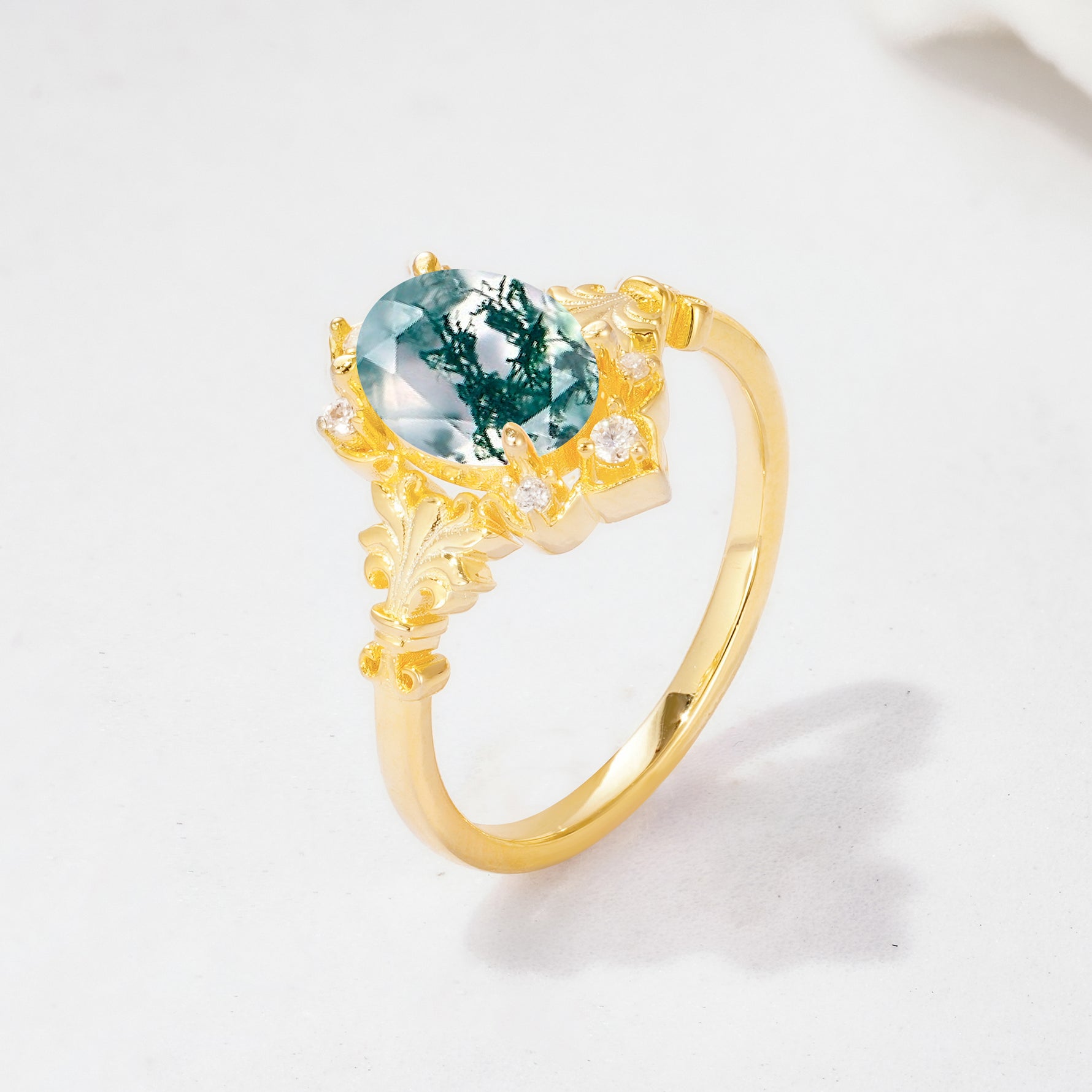 SR17618 Moss Agate Ring - Additional view