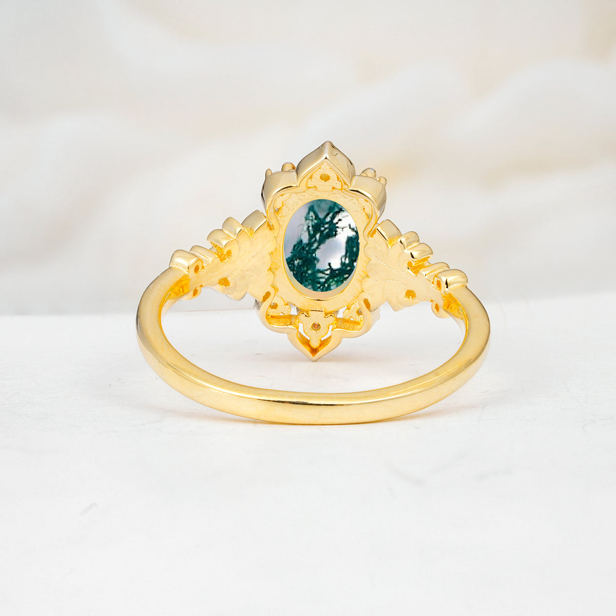 SR17618 Moss Agate Ring - Additional view