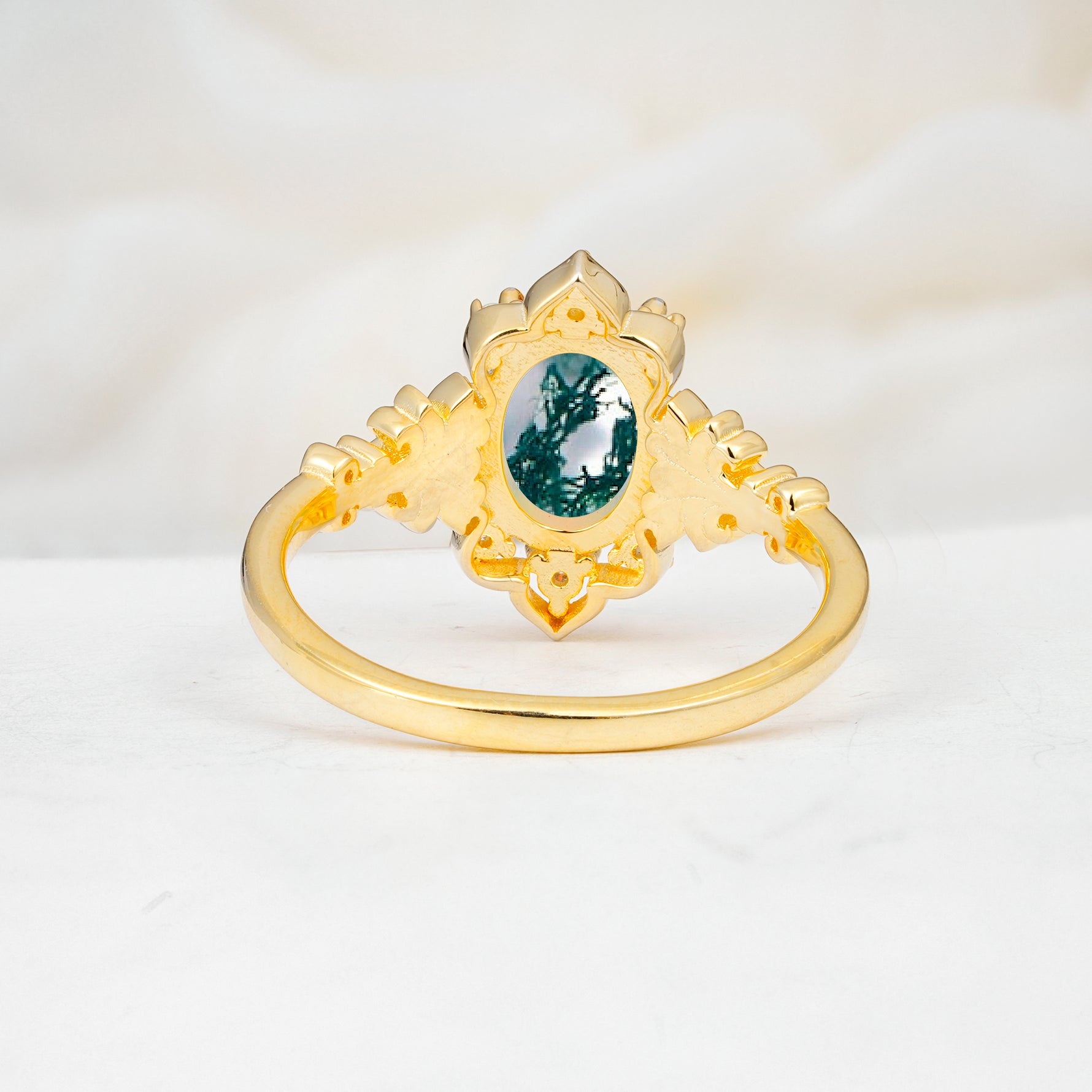 SR17618 Moss Agate Ring - Additional view