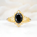 SR17618 Black Onyx Ring - Yellow-Gold