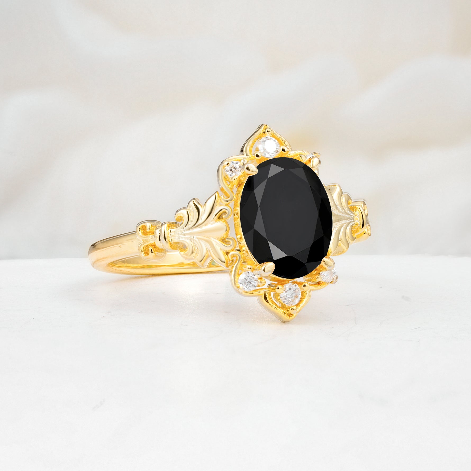 SR17618 Black Onyx Ring - White-Gold