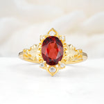 SR17618 Garnet Ring - Yellow-Gold