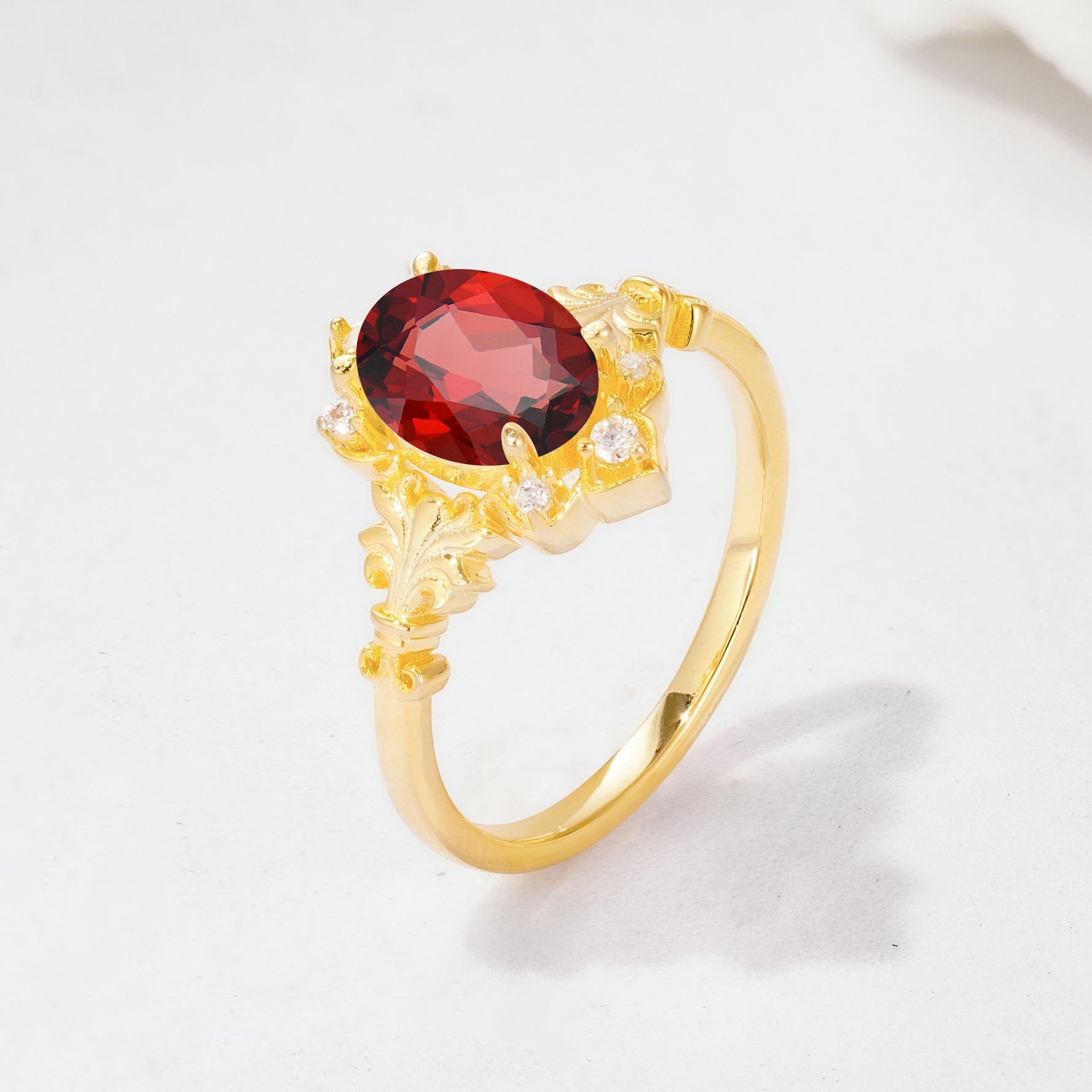 SR17618 Garnet Ring - Additional view