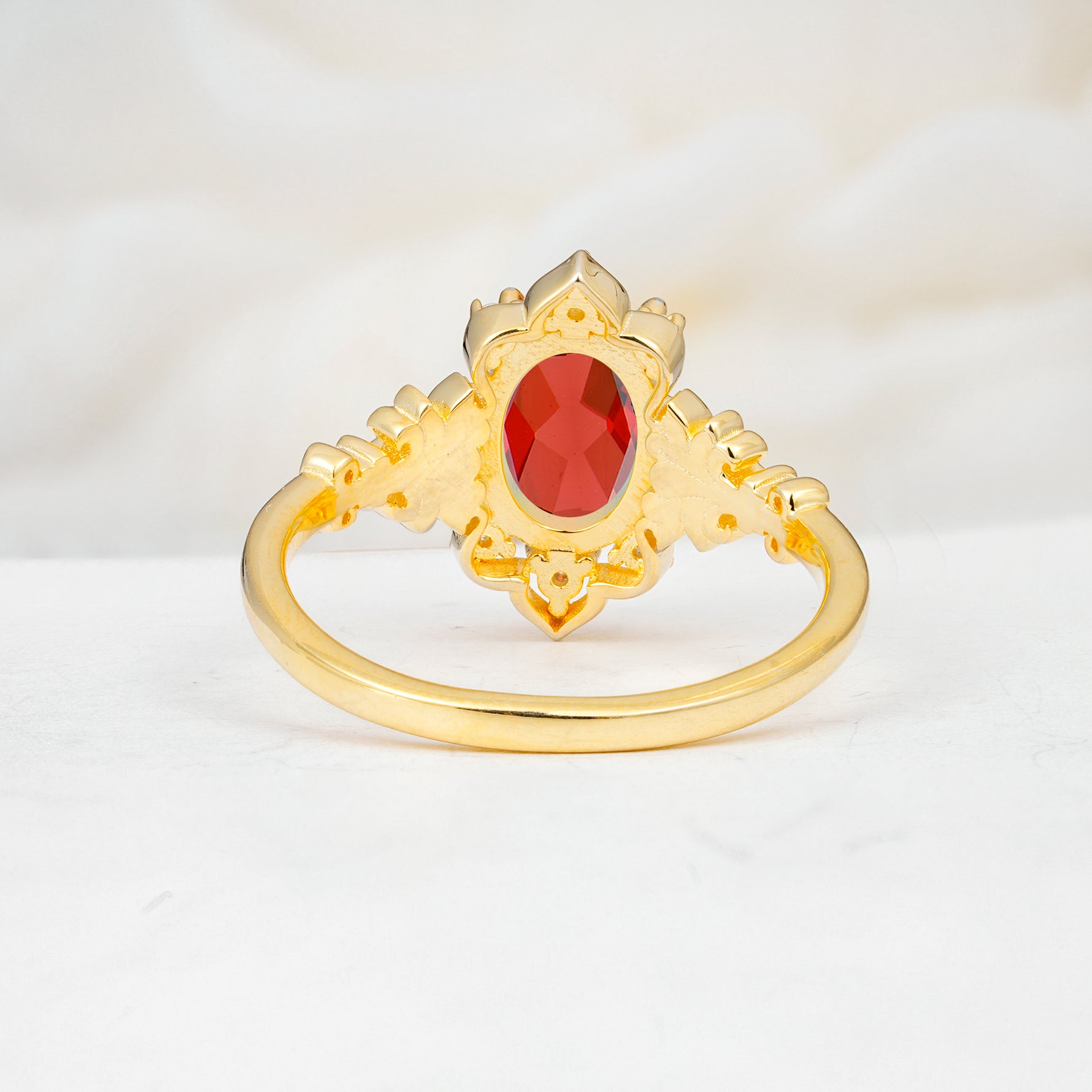 SR17618 Garnet Ring - Additional view