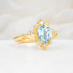 SR17618 Aquamarine Ring - White-Gold
