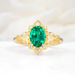 SR17618 Emerald Ring - Yellow-Gold