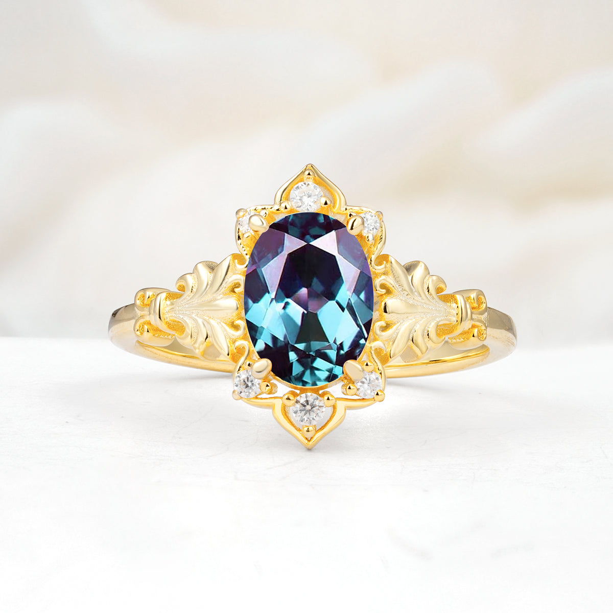 SR17618 Alexandrite Ring - Yellow-Gold