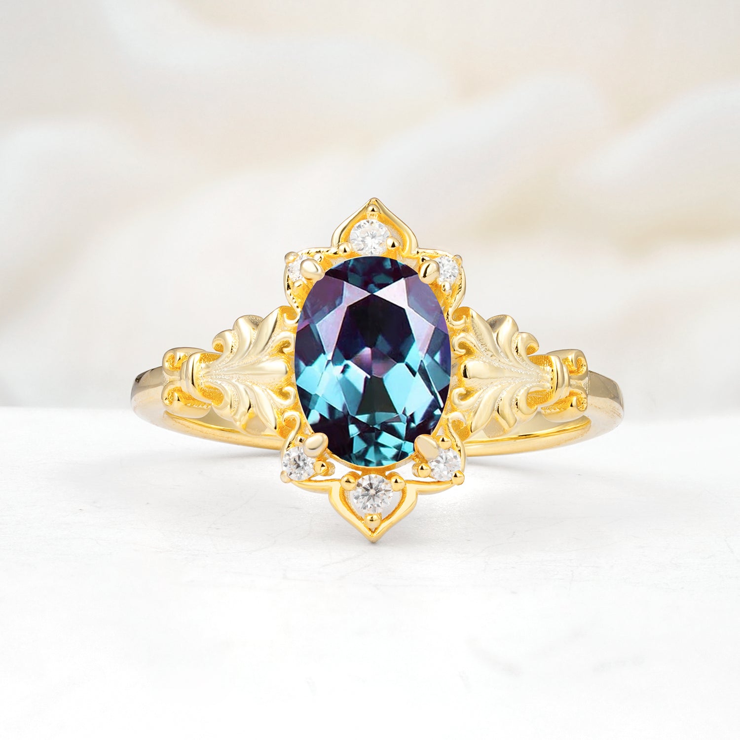 SR17618 Alexandrite Ring - Yellow-Gold