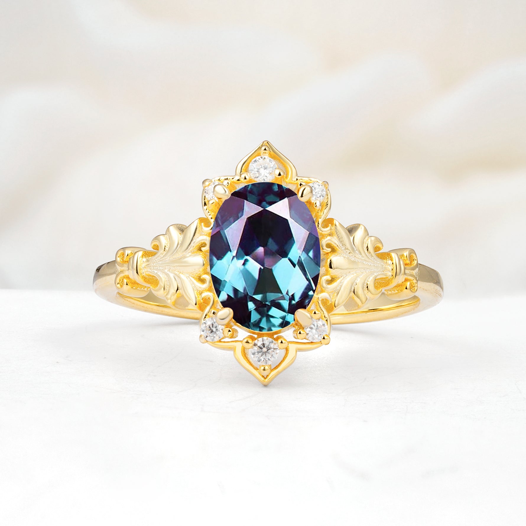 SR17618 Alexandrite Ring - Yellow-Gold